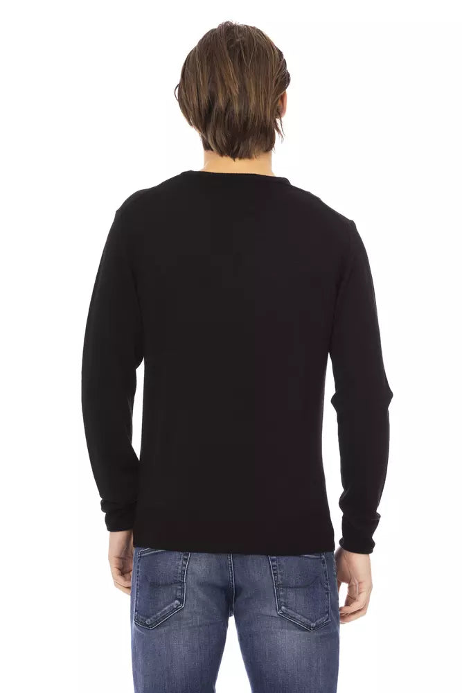 Black Fabric Men Sweater - SEHABRANDS