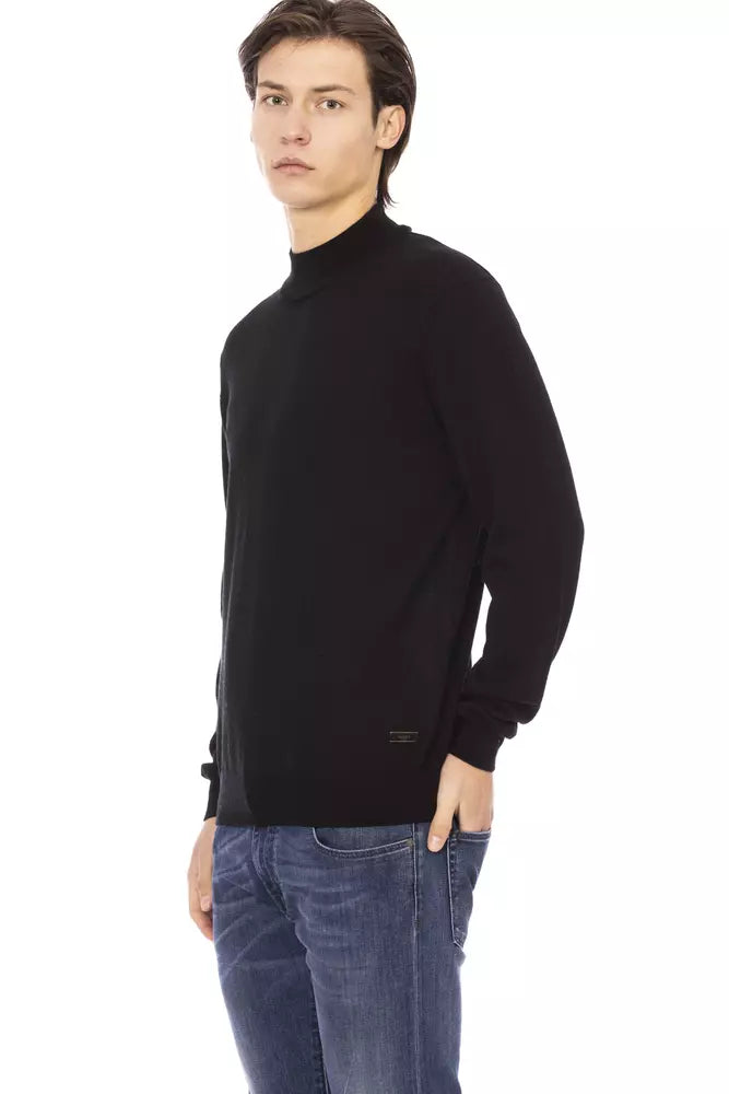 Black Fabric Men Sweater - SEHABRANDS