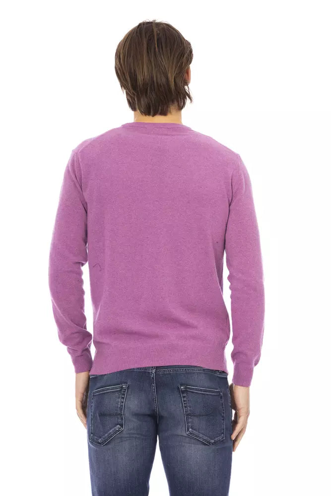 Purple Wool Men Sweater - SEHABRANDS