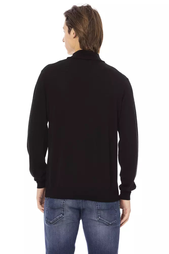 Black Fabric Men Sweater - SEHABRANDS