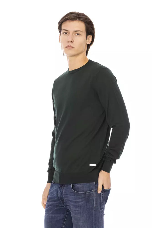 Green Fabric Men Sweater - SEHABRANDS