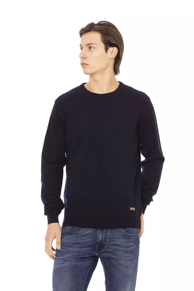 Blue Wool Men Sweater - SEHABRANDS