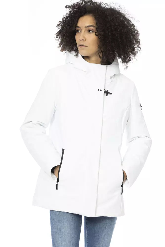 White Polyester Women Jacket - SEHABRANDS