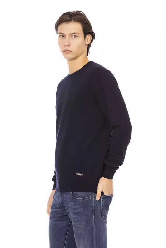 Blue Wool Men Sweater - SEHABRANDS