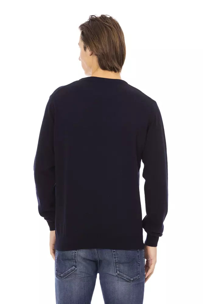 Blue Wool Men Sweater - SEHABRANDS