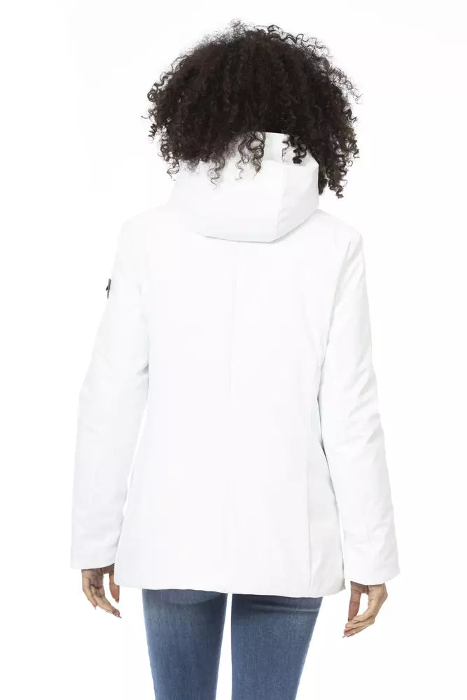 White Polyester Women Jacket - SEHABRANDS