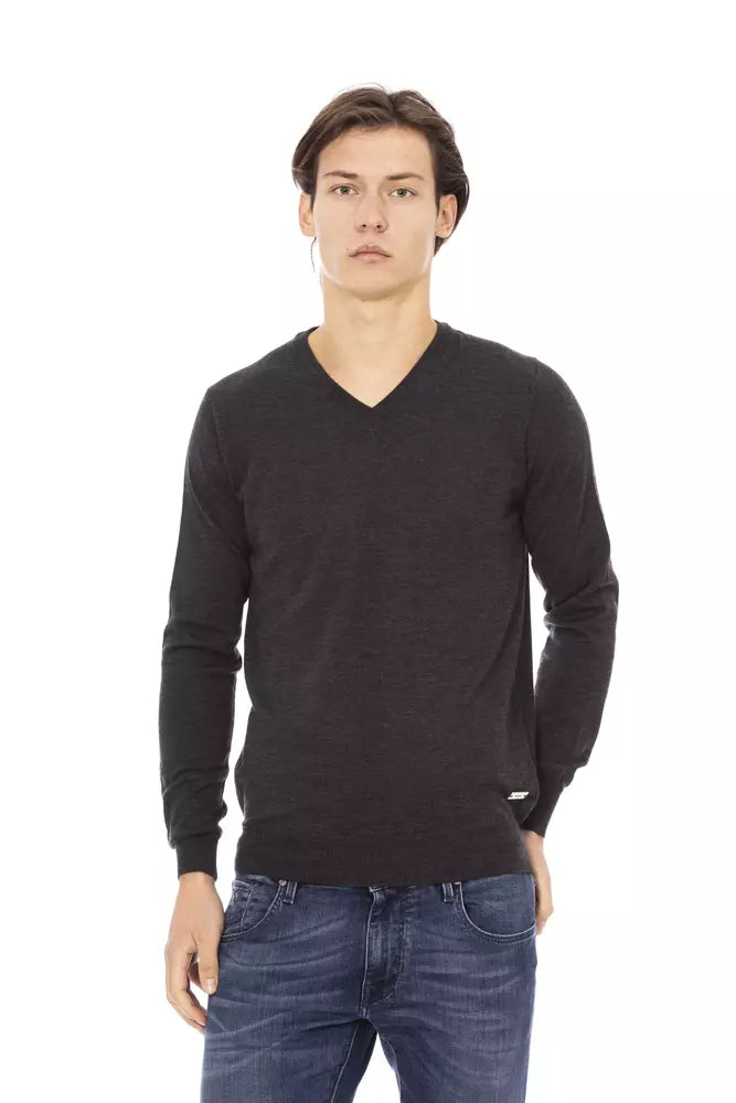 Gray Fabric Men Sweater - SEHABRANDS