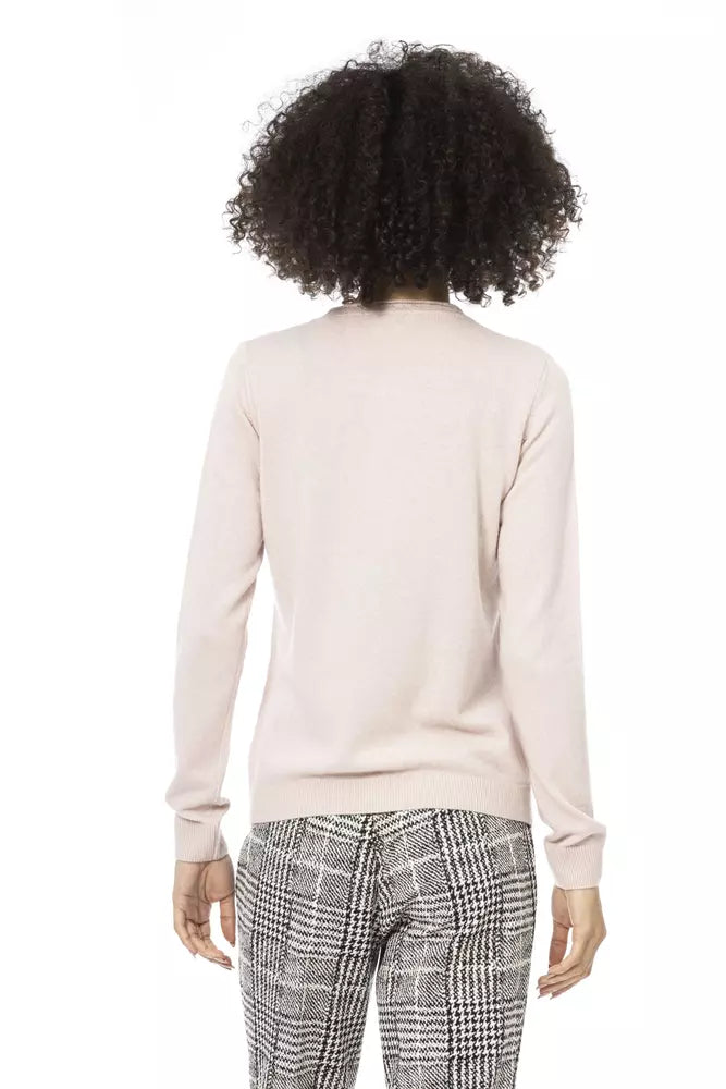 Pink Wool Women Sweater - SEHABRANDS