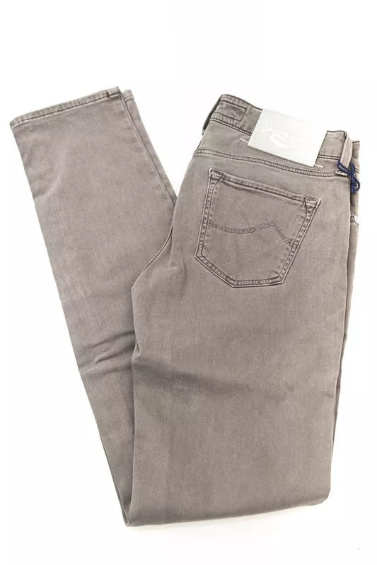 Gray Cotton-Blend Women Jeans - SEHABRANDS