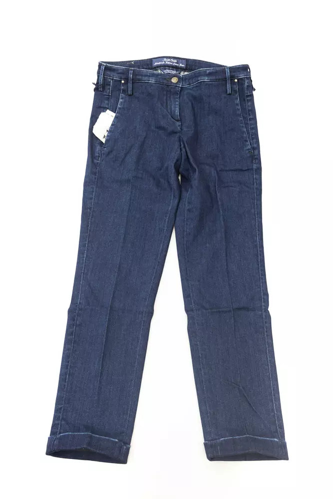 Blue Cotton Women Jeans - SEHABRANDS