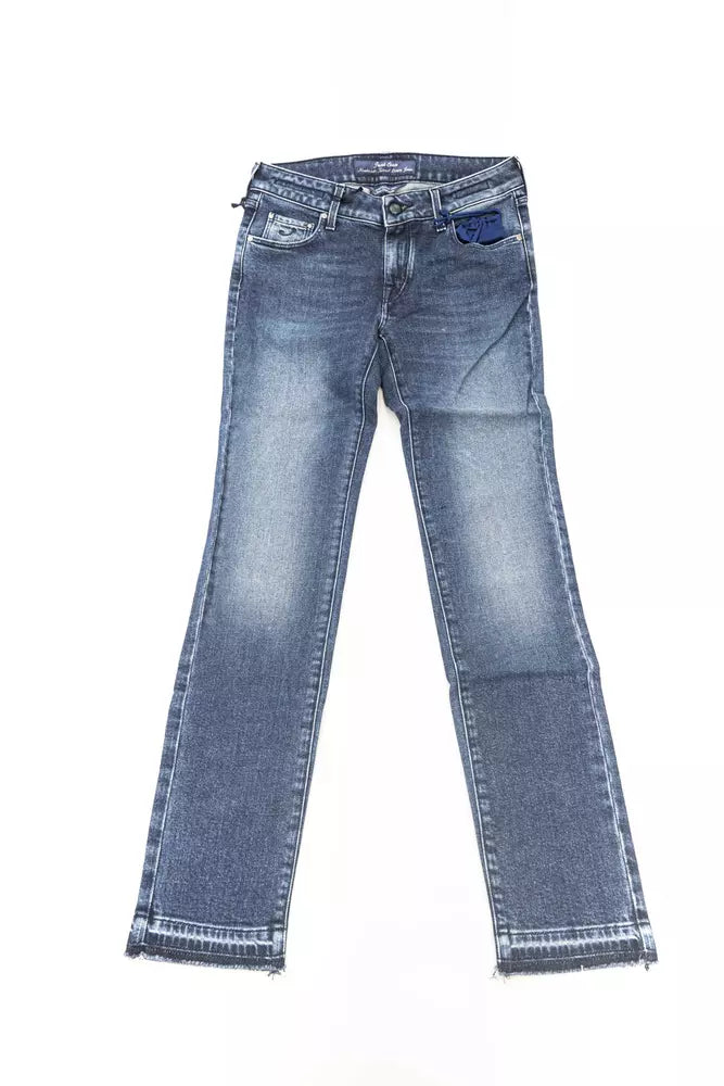 Blue Cotton Women Jeans - SEHABRANDS