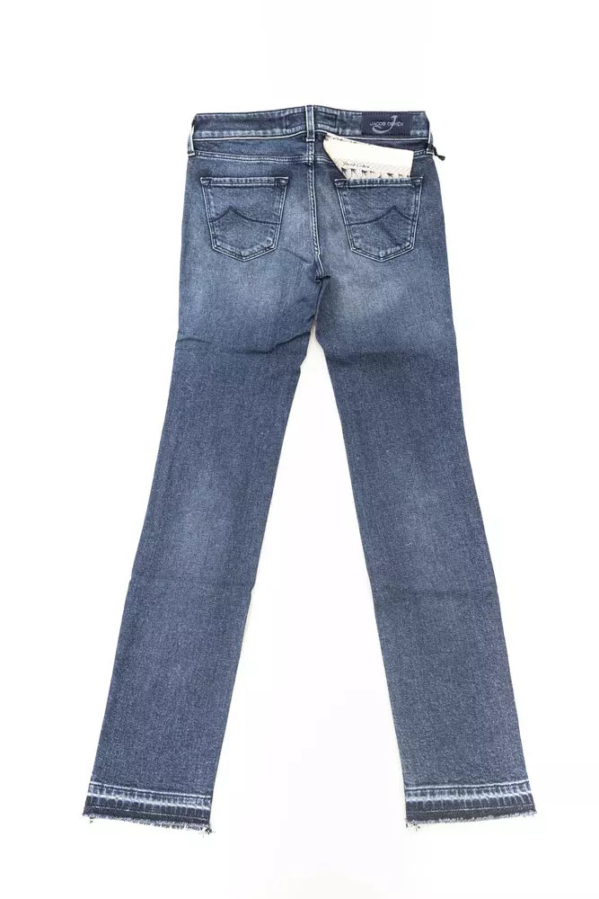 Blue Cotton Women Jeans - SEHABRANDS