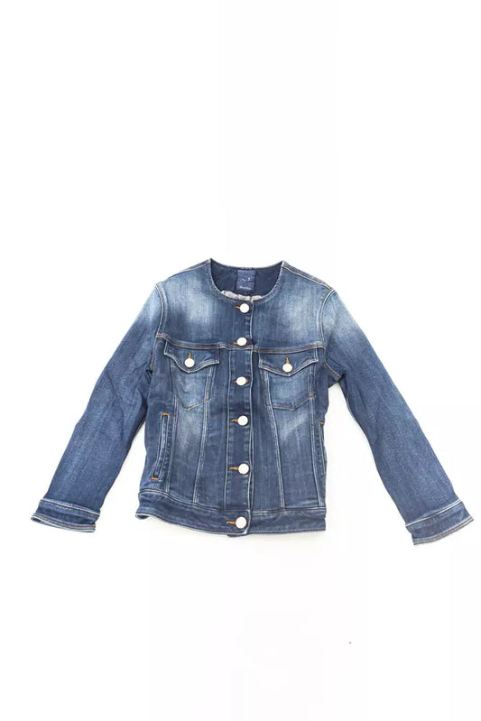 Blue Cotton Women Jacket - SEHABRANDS