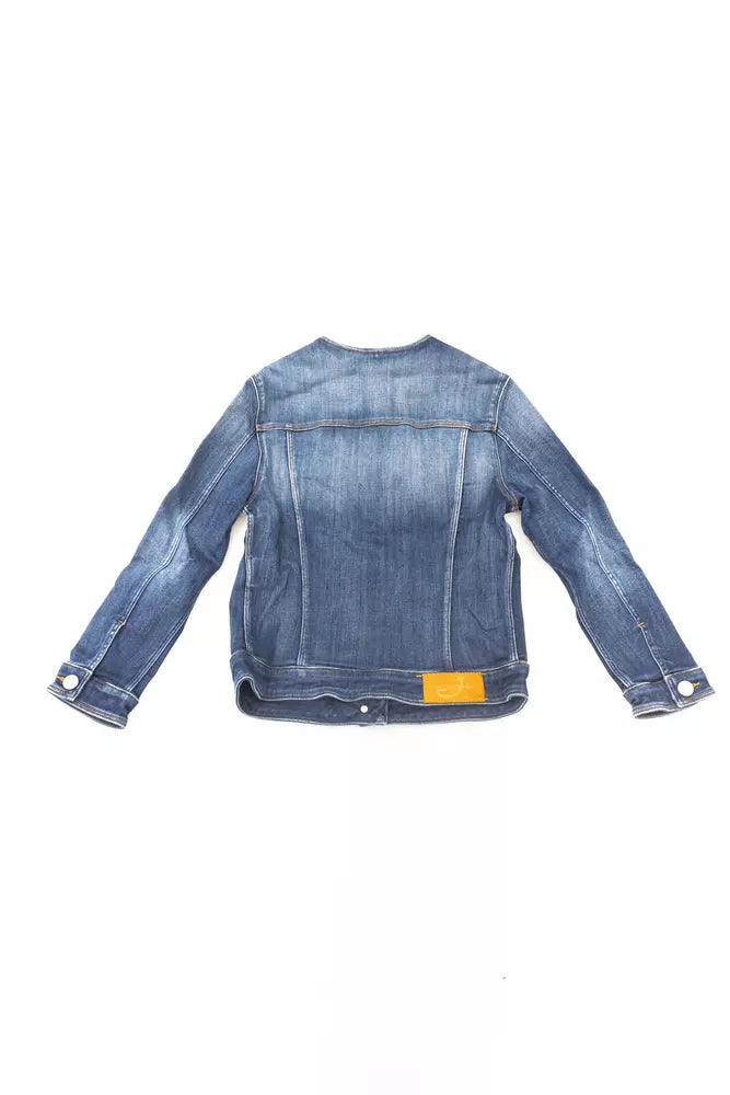 Blue Cotton Women Jacket - SEHABRANDS