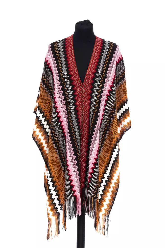 Multicolor Wool Women Poncho - SEHABRANDS