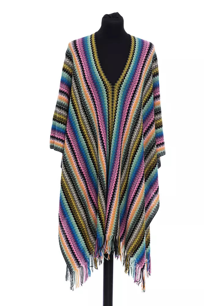 Multicolor Wool Women Poncho - SEHABRANDS