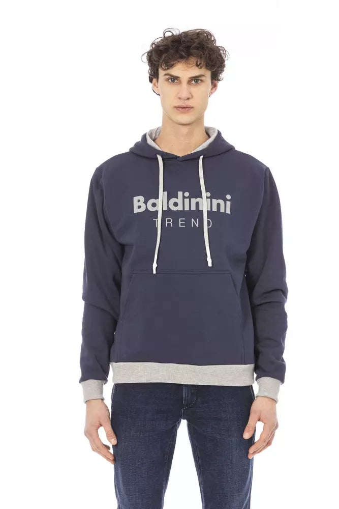 Blue Cotton Men Sweater - SEHABRANDS