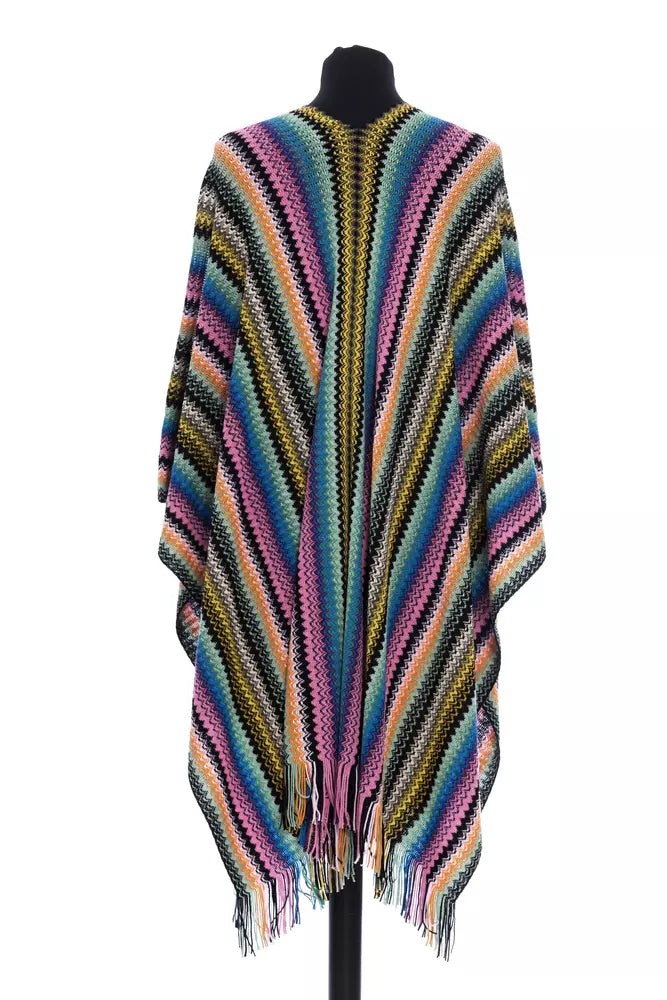 Multicolor Wool Women Poncho - SEHABRANDS