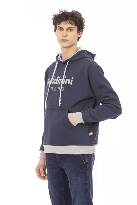 Blue Cotton Men Sweater - SEHABRANDS