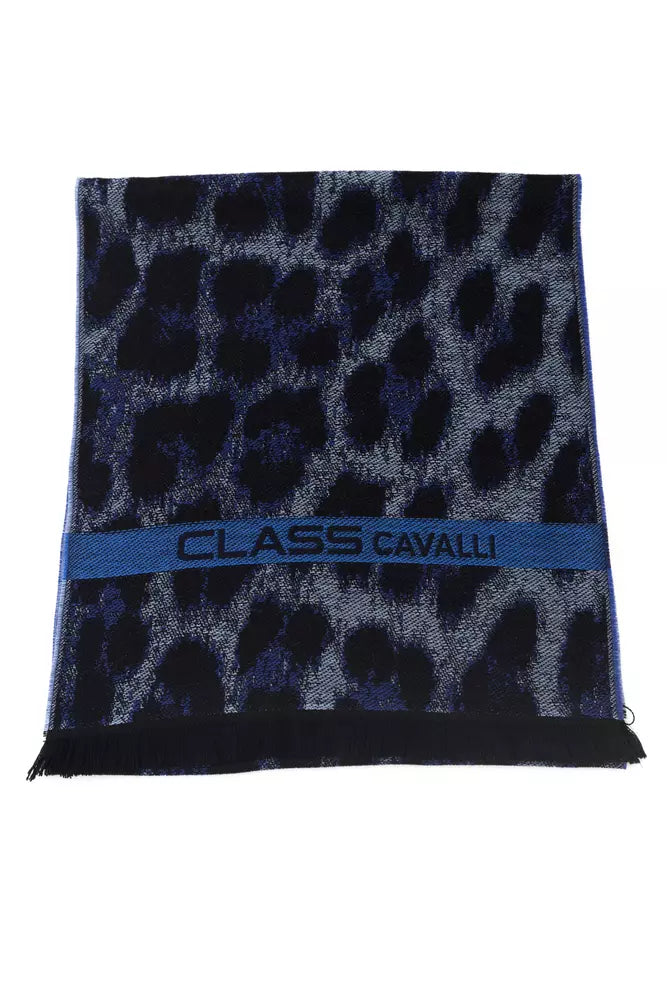 Blue Wool Men Scarf - SEHABRANDS