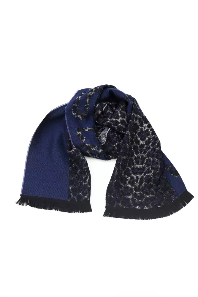 Blue Wool Men Scarf - SEHABRANDS