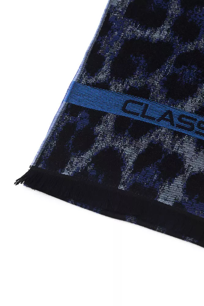 Blue Wool Men Scarf - SEHABRANDS