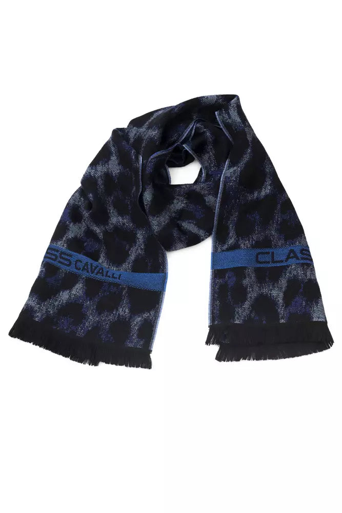 Blue Wool Men Scarf - SEHABRANDS