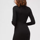 Black Viscose Women Sweater Dress - SEHABRANDS