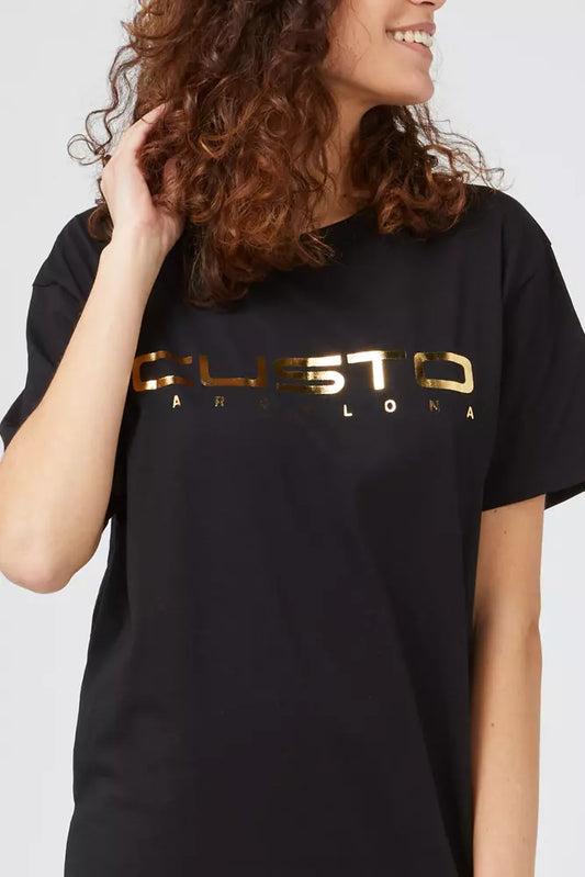 Black Cotton Women T-Shirt - SEHABRANDS