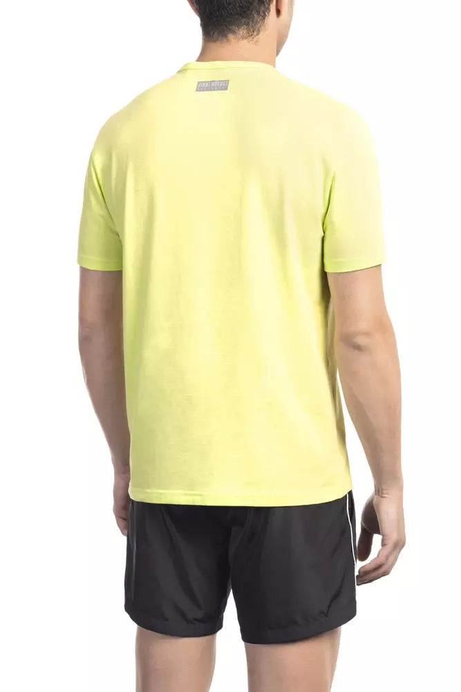 Yellow Cotton Men T-Shirt - SEHABRANDS