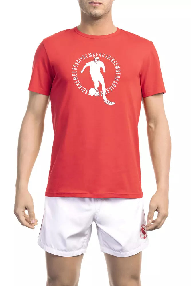 Red Cotton Men T-Shirt - SEHABRANDS