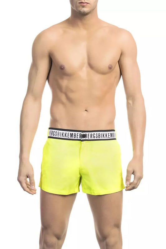 Yellow Polyamide Men Swim Short - SEHABRANDS