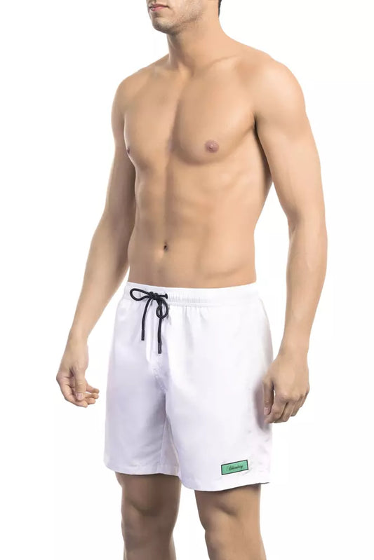 White Polyester Men Swim Short - SEHABRANDS