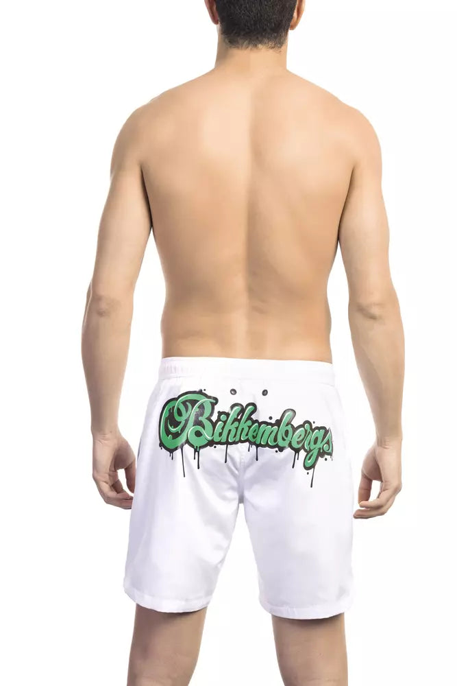 White Polyester Men Swim Short - SEHABRANDS