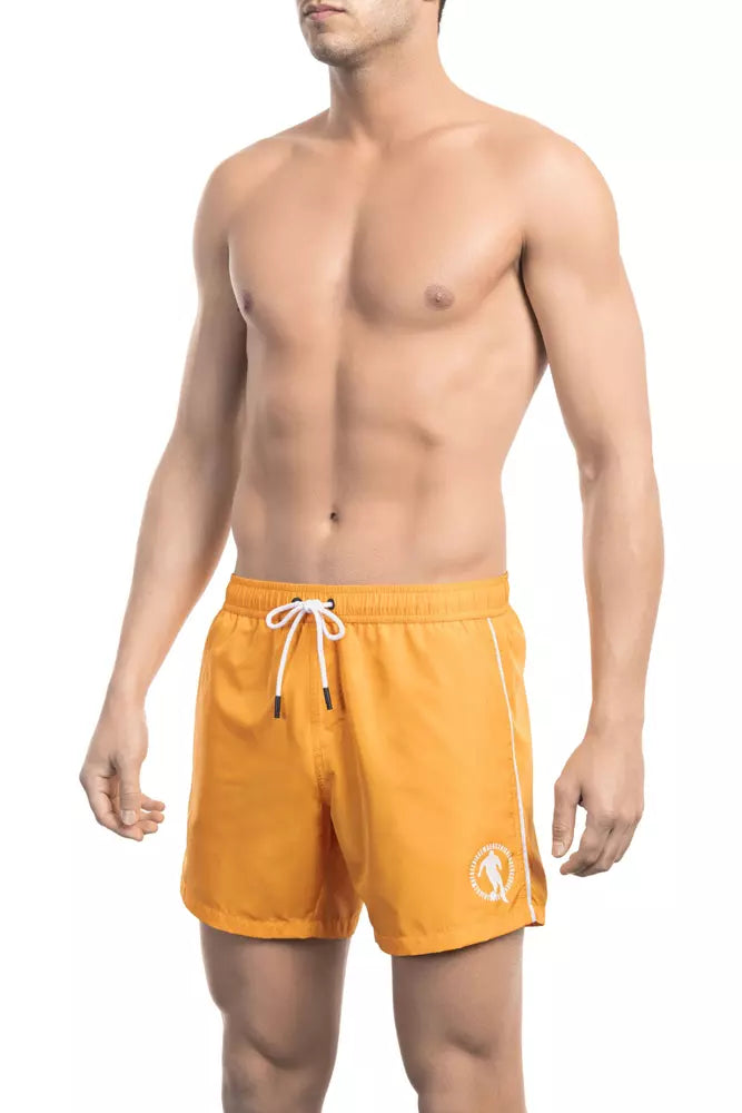 Orange Polyester Mens Swim Short - SEHABRANDS