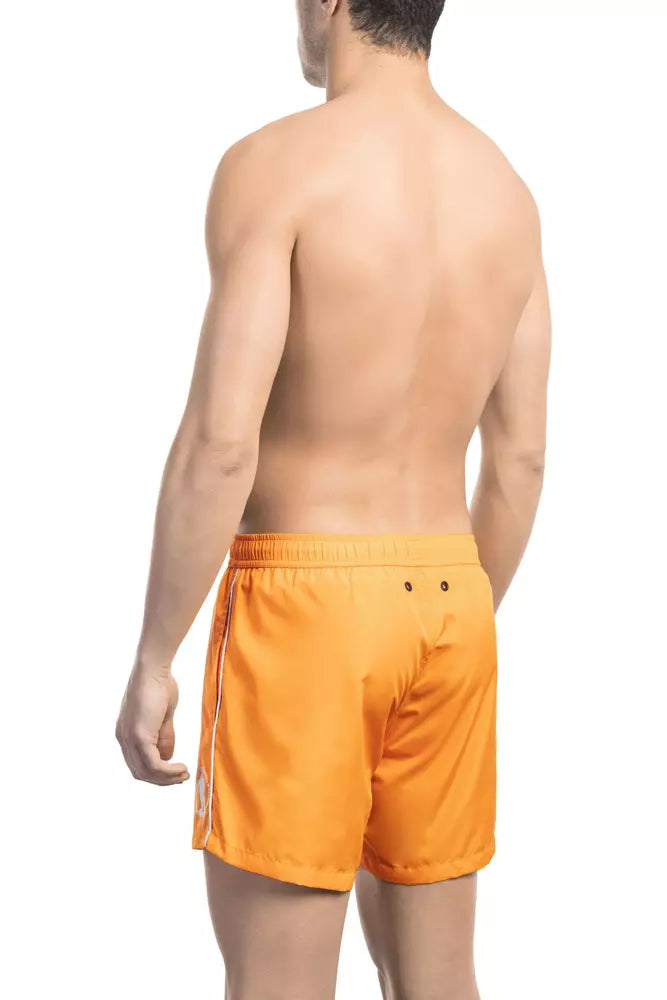 Orange Polyester Mens Swim Short - SEHABRANDS