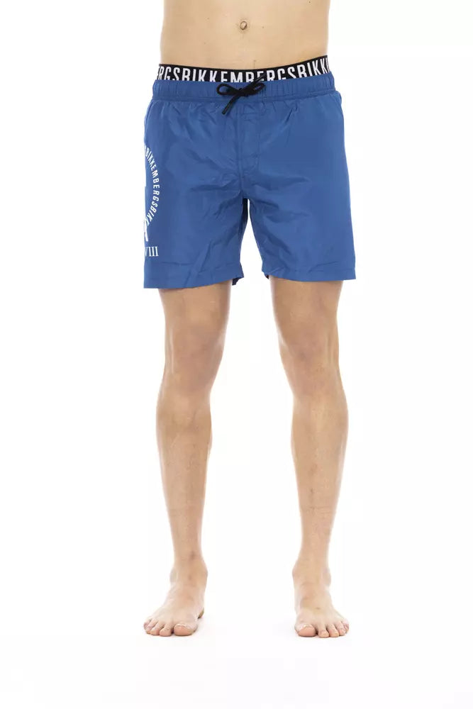 Blue Polyester Men Swim Short - SEHABRANDS