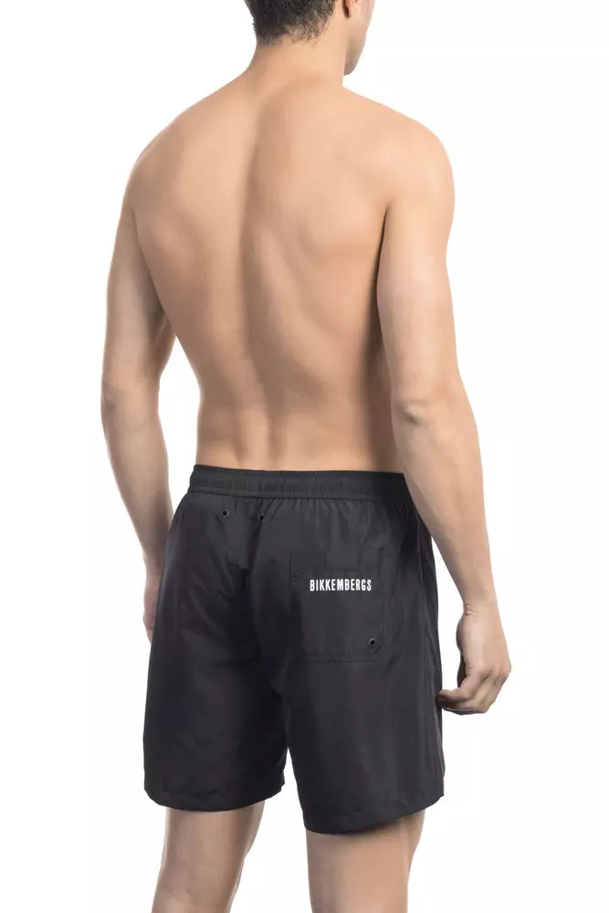 Black Polyester Men Swim Short - SEHABRANDS