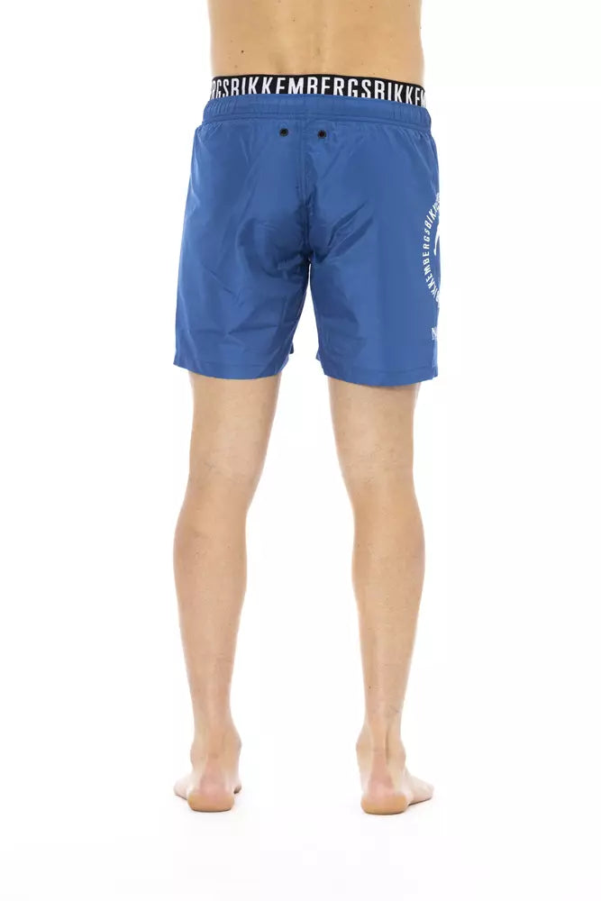 Blue Polyester Men Swim Short - SEHABRANDS