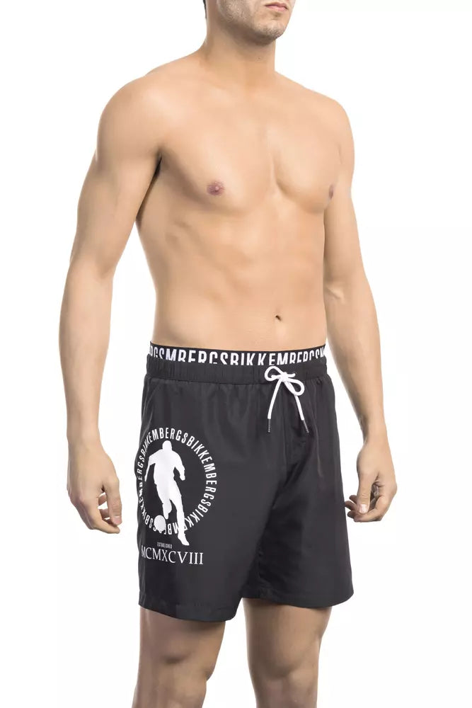 Black Polyester Men Swim Short - SEHABRANDS