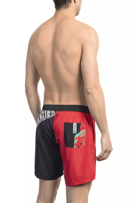 Red Polyester Men Swim Short - SEHABRANDS