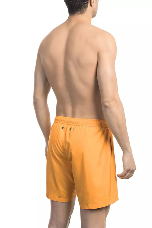 Orange Polyester Men Swim Short - SEHABRANDS