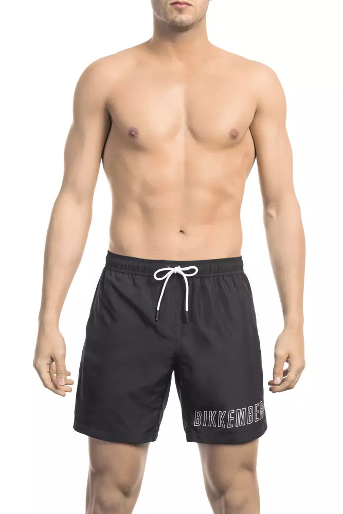 Black Polyester Men Swim Short - SEHABRANDS