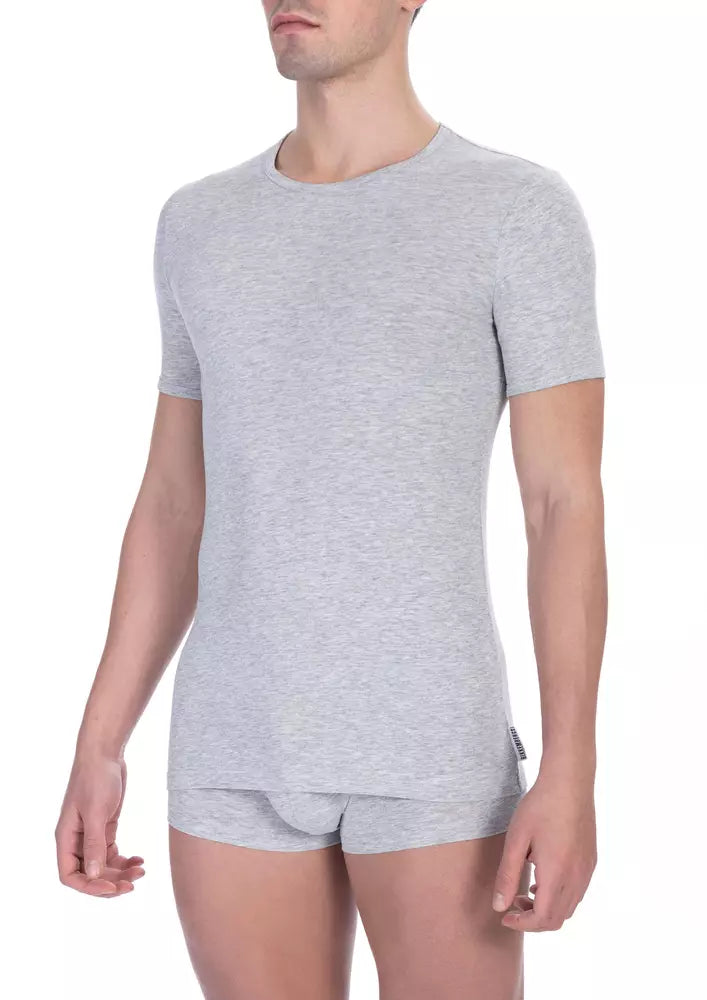 Gray Cotton Men T-Shirt - SEHABRANDS