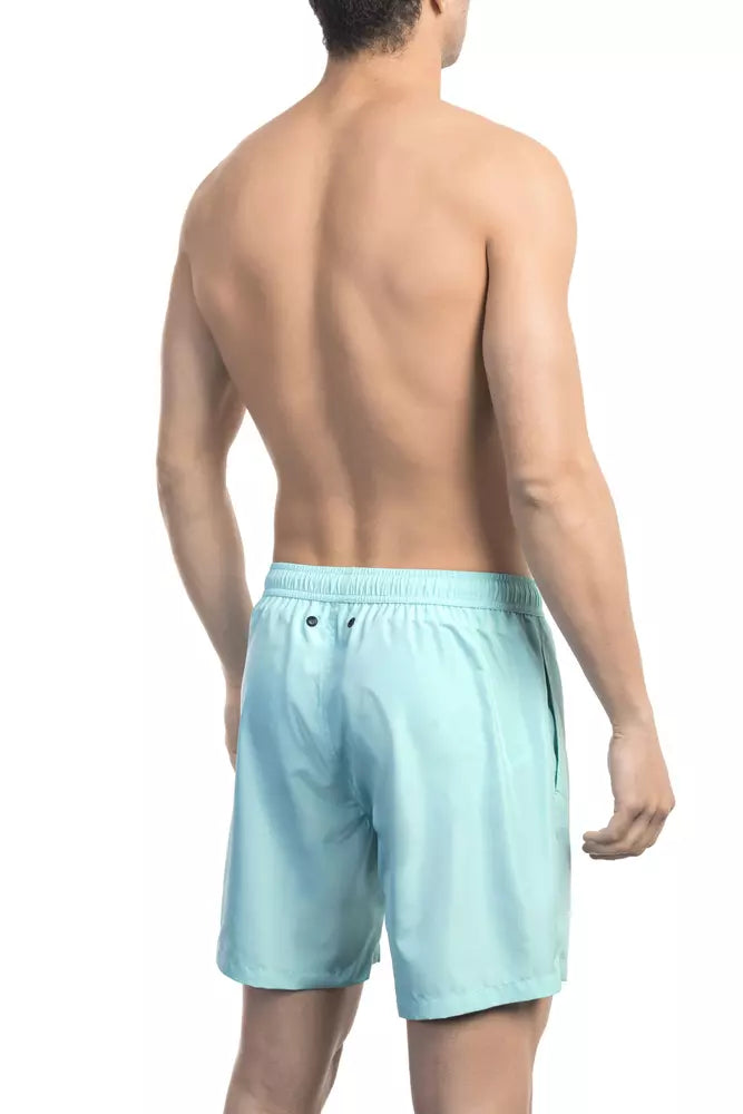 Light Blue Polyester Men Swim Short - SEHABRANDS