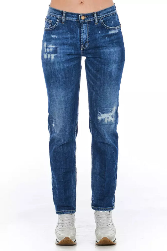 Blue Cotton Women Jeans - SEHABRANDS