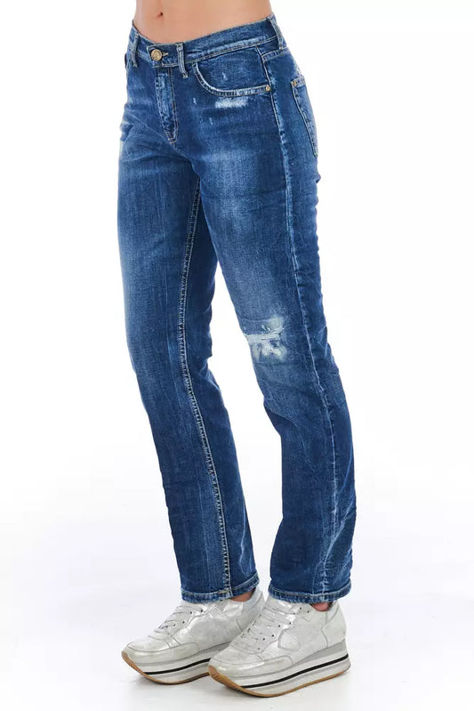 Blue Cotton Women Jeans - SEHABRANDS