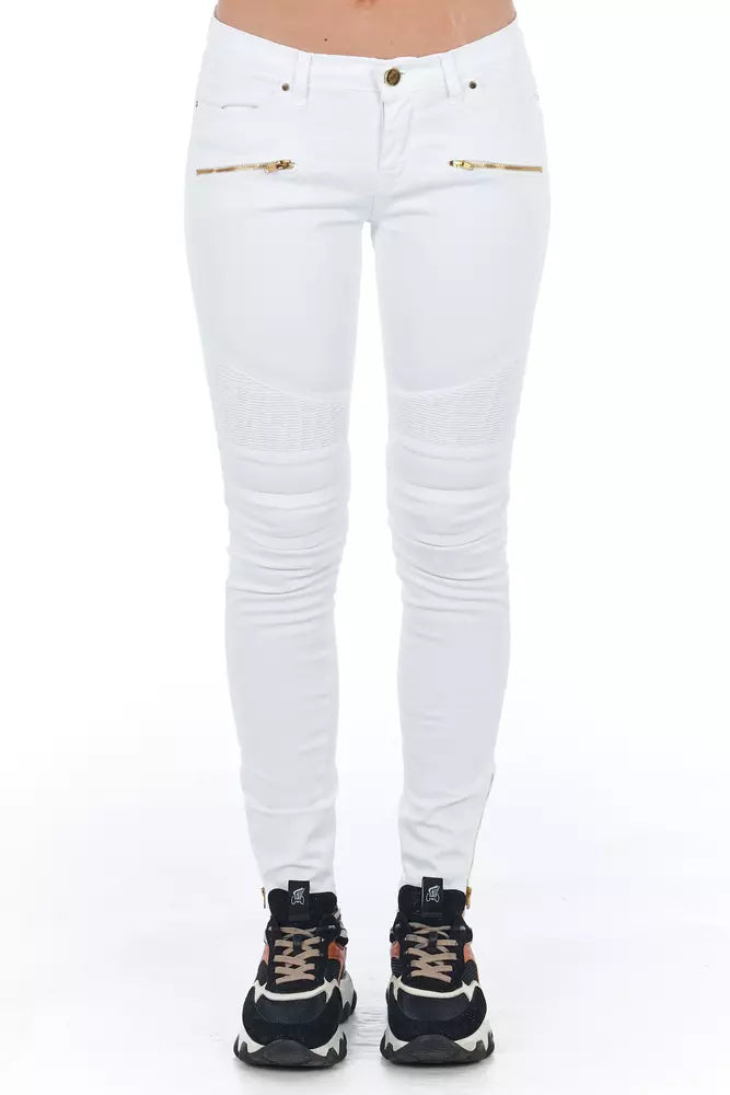 White Cotton Women Jeans - SEHABRANDS