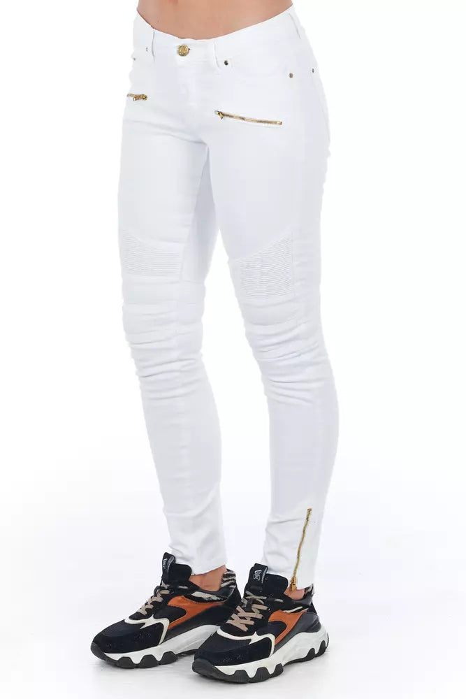 White Cotton Women Jeans - SEHABRANDS