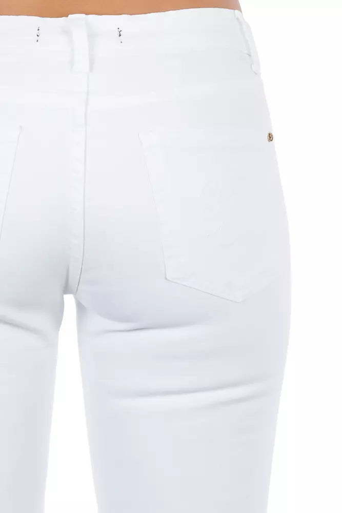 White Cotton Women Jeans - SEHABRANDS